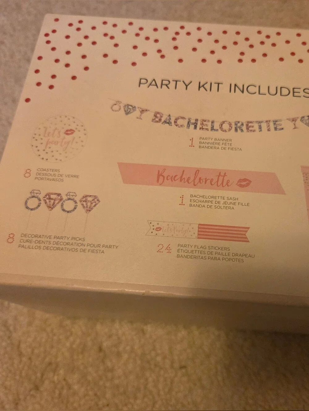 Kate Aspen Bachelorette Party Kit - Pink and Silver Decorations New In Box